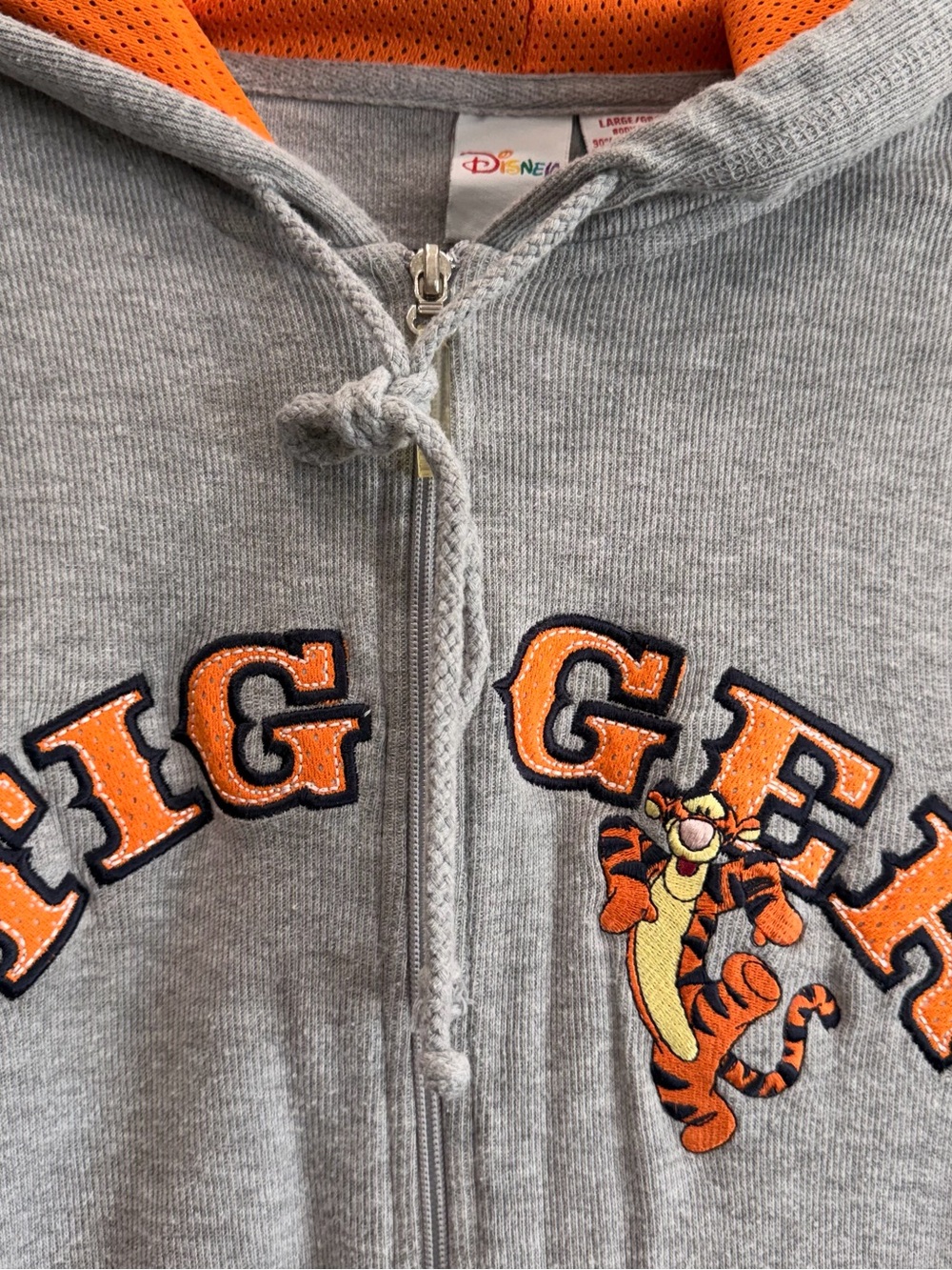 Vintage 90s Disney Winnie the Pooh Tigger Embroidered Zip Up Hoodie Large - Picture 3 of 10